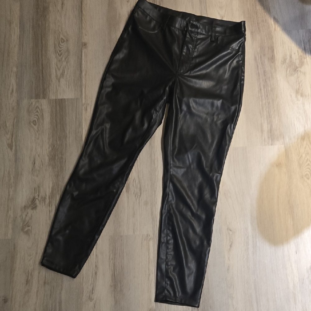 H&M Divided Black Faux Leather Trousers
